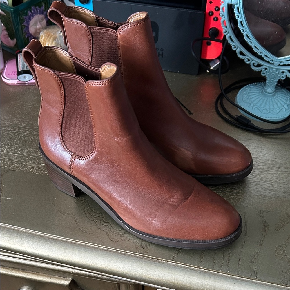 Coach Brown Leather Ankle Boots